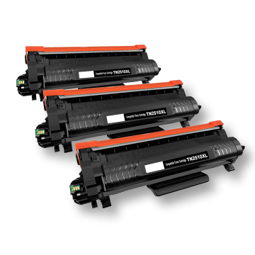 Toner compatible - Brother TN 2510 XL - noir - pack de 3