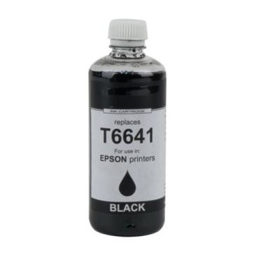 Bouteille d'encre compatible - Epson C13T66414A / T6641 - noire