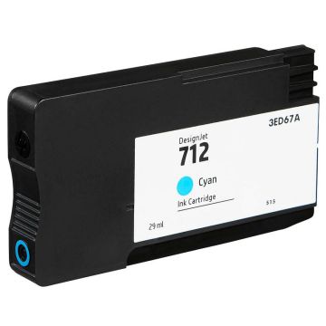 Cartouche compatible - HP 3ED67A / 712 - cyan