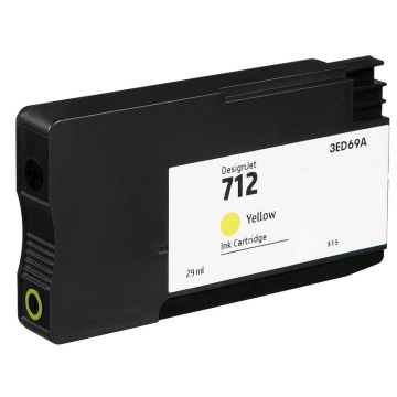 Cartouche compatible - HP 3ED69A / 712 - jaune