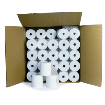 Lot de 50 bobines thermiques pour caisse enregistreuse - Sans BPA - 80 mm x 80 m x 12 mm - 80 x 80 x 12 mm