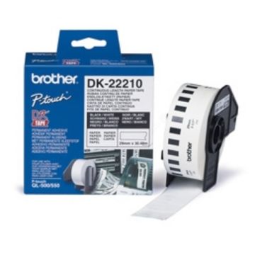 Ruban cassette d'origine - Brother DK22210 - blanc