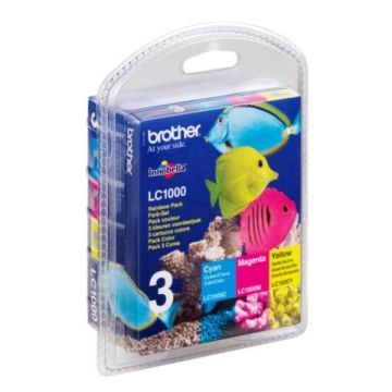 Cartouches d'origine - Brother LC1000RBWBP - multipack 3 couleurs : cyan, magenta, jaune