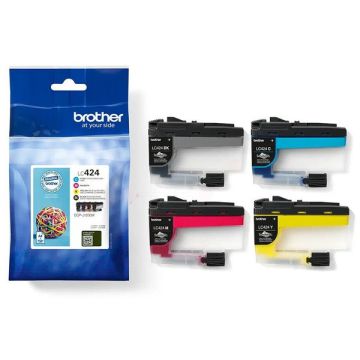Cartouches d'origine - Brother LC424VAL - multipack 4 couleurs : noire, cyan, magenta, jaune