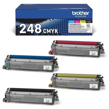 Toners d'origine - Brother TN248CMYK - multipack 4 couleurs : noir, cyan, magenta, jaune