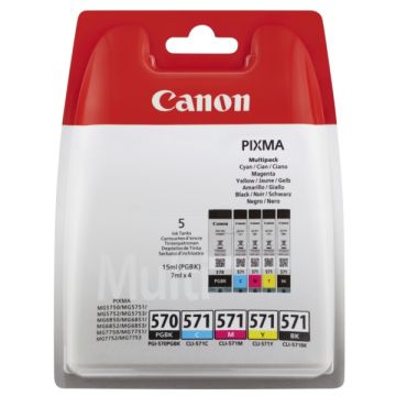 Cartouches d'origine - Canon 0318C004 / PGI-570 CLI-571 - multipack 5 couleurs : noire, cyan, magenta, jaune