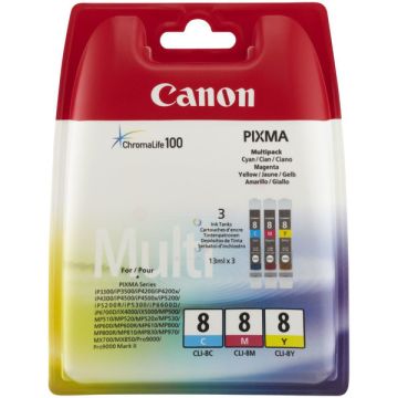 Cartouches d'origine - Canon 0621B029 / CLI-8 - multipack 3 couleurs : cyan, magenta, jaune