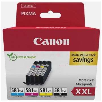 Cartouches d'origine - Canon 1998C005 / CLI-581 XXL - multipack 4 couleurs : noire, cyan, magenta, jaune