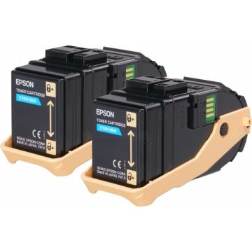 Toner d'origine - Epson C13S050608 / 0604 - cyan - pack de 2