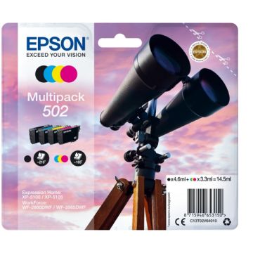 Cartouches d'origine - Epson C13T02V64010 / 502 - multipack 4 couleurs : noire, cyan, magenta, jaune