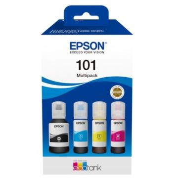 Bouteille d'encre d'origine - Epson C13T03V64A / 101 - multipack 4 couleurs : noire, cyan, magenta, jaune