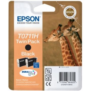 Cartouche d'origine - Epson C13T07114H10 / T0711H - noire - pack de 2