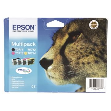 Cartouches d'origine - Epson C13T07154012 / T0715 - multipack 4 couleurs : noire, cyan, magenta, jaune