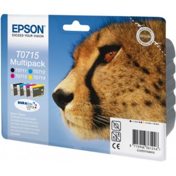 Cartouches d'origine - Epson C13T07154022 / T0715 - multipack 4 couleurs : noire, cyan, magenta, jaune