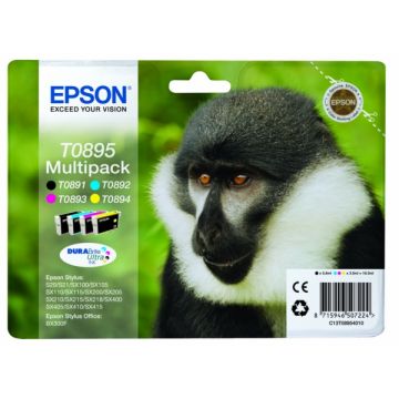 Cartouches d'origine - Epson C13T08954011 / T0895 - multipack 4 couleurs : noire, cyan, magenta, jaune