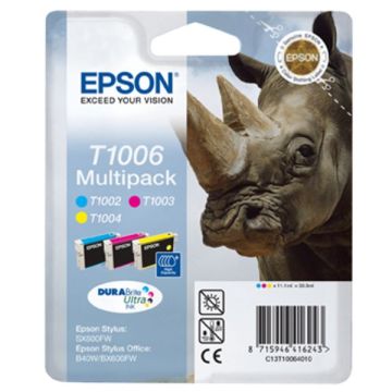 Cartouches d'origine - Epson C13T10064010 / T1006 - multipack 3 couleurs : cyan, magenta, jaune