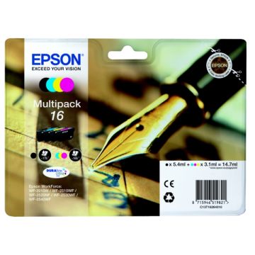 Cartouches d'origine - Epson C13T16264010 / 16 - multipack 4 couleurs : noire, cyan, magenta, jaune