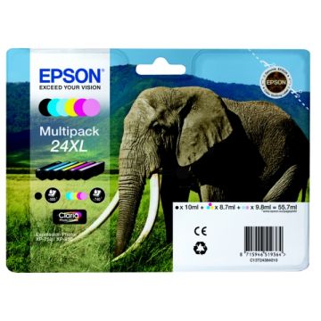 Cartouches d'origine - Epson C13T24384011 / 24XL - multipack 6 couleurs : noire, cyan, magenta, jaune