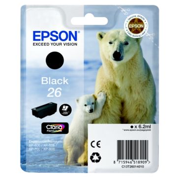 Cartouche d'origine - Epson C13T26014010 / 26 - noire