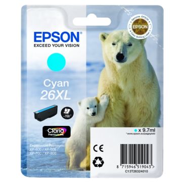 Cartouche d'origine - Epson C13T26324010 / 26XL - cyan