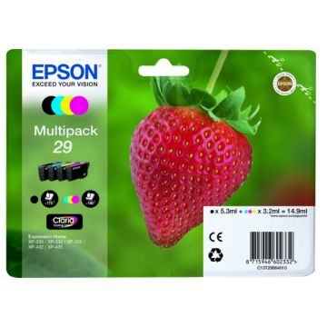 Cartouches d'origine - Epson C13T29864010 / 29 - multipack 4 couleurs : noire, cyan, magenta, jaune