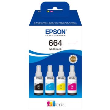 Cartouches d'origine - Epson C13T664640 / 664 - multipack 4 couleurs : noire, cyan, magenta, jaune