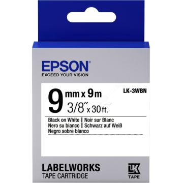 Ruban d'origine - Epson C53S653003 / LK-3WBN - noir, blanc