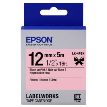 Ruban cassette d'origine - Epson C53S654031 / LK-4PBK - noir, rose