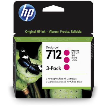 Cartouche d'origine - HP 3ED78A / 712 - magenta - pack de 3