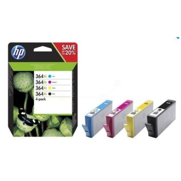 Cartouches d'origine - HP N9J74AE / 364XL - multipack 4 couleurs : noire, cyan, magenta, jaune