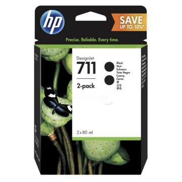 Cartouche d'origine - HP P2V31A / 711 - noire - pack de 2