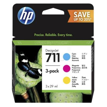 Cartouches d'origine - HP P2V32A / 711 - multipack 3 couleurs : cyan, magenta, jaune