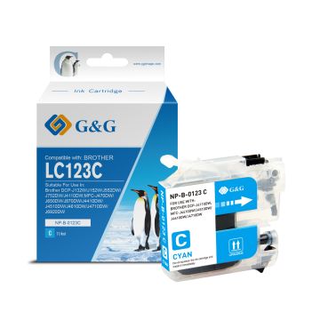 Cartouche compatible de première qualité - Brother LC123C - cyan