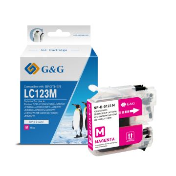 Cartouche compatible de première qualité - Brother LC123M - magenta