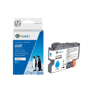 Cartouche compatible de première qualité - Brother LC427XLC - cyan